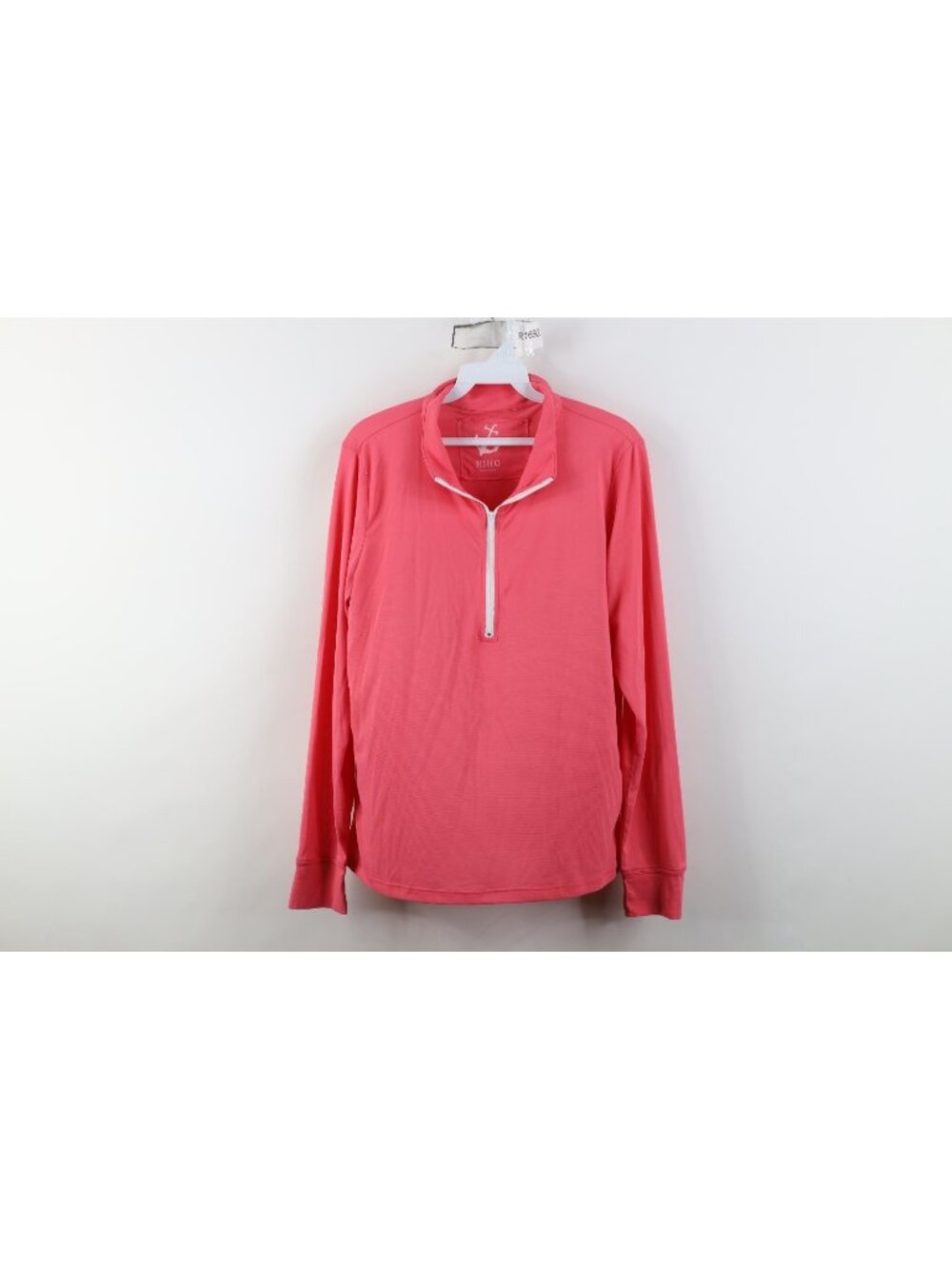 HiHo Beachwear Womens Large Blank Stretch Half Zip Pullover Top Jacket Pink